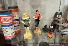 Holiday season at the Healdsburg Museum Daisy Mae and L'il Abner dolls