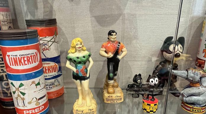 Holiday season at the Healdsburg Museum Daisy Mae and L'il Abner dolls