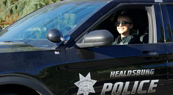Police Log, November 3-9 Female officer on patrol in Healdsburg