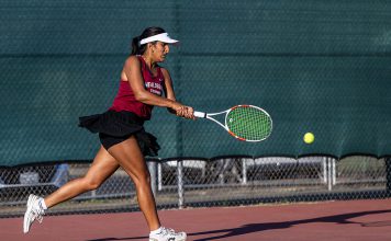 Meher Dhiman, Healdsburg's #1 singles player.