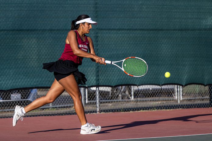 Meher Dhiman, Healdsburg's #1 singles player.
