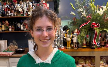 Yule log cake at Costeaux