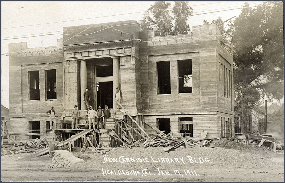 Healdsburg Carnegie Library in construction