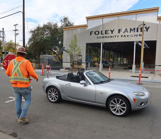 Council stands firm on limited Plaza events Foley Community Pavilion in construction