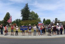 Protestors at the Roundabout