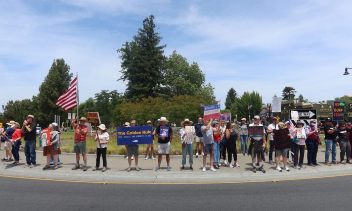 Protestors at the Roundabout