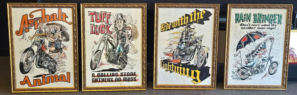 Framed racing illustrations
