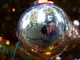 Christmas ornament selfie