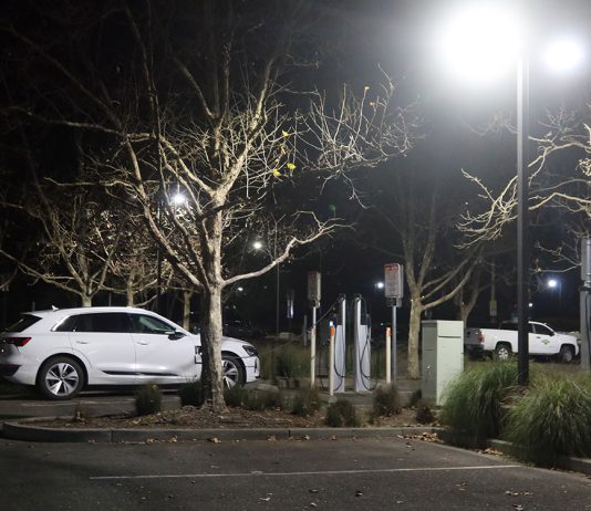 Vehicle charging at Healdsburg City Hall