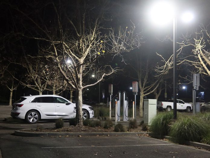 Vehicle charging at Healdsburg City Hall