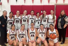 The 2025-26 Healdsburg High girls basketball team and coaches.