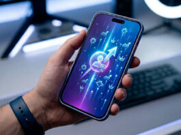 Best Sites to Buy Twitter Followers in 2026 Hand holding a smartphone with a glowing screen featuring upward arrows, stars, and profile icons, symbolizing social media growth and increasing online visibility.