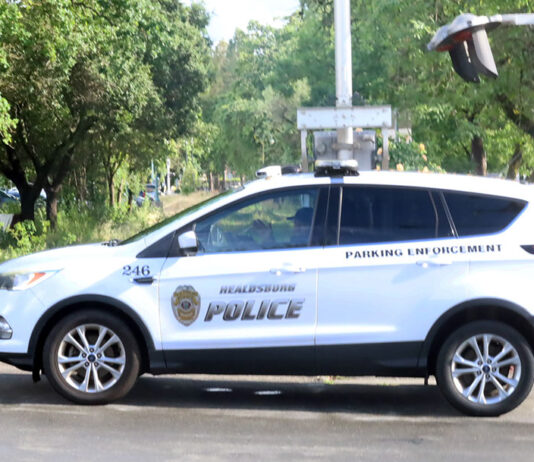 Healdsburg police at the tracks