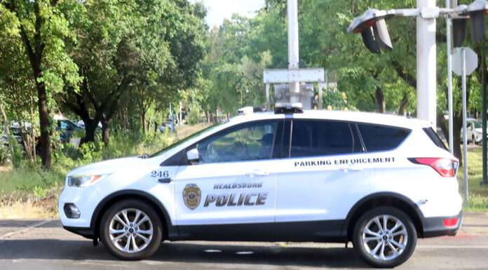 Healdsburg police at the tracks