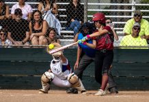 Softball batter Lily Farrer
