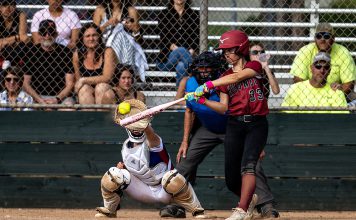 Softball batter Lily Farrer