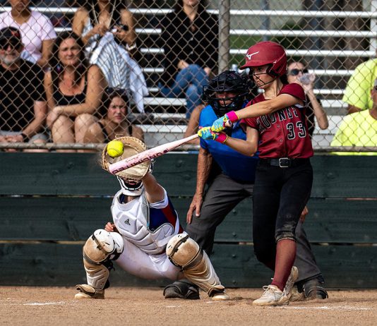 Softball batter Lily Farrer