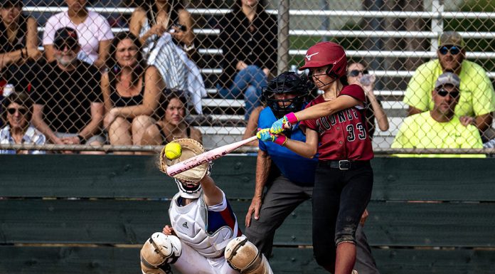 Softball batter Lily Farrer