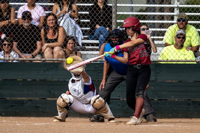 Softball batter Lily Farrer