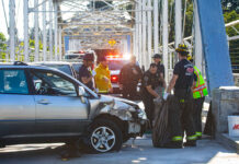 Car crash on Memorial Bridge