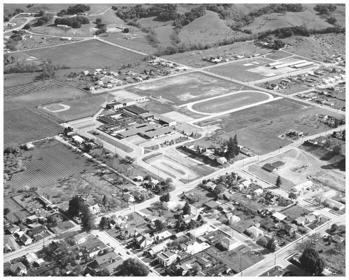 Overhead Healidsburg view