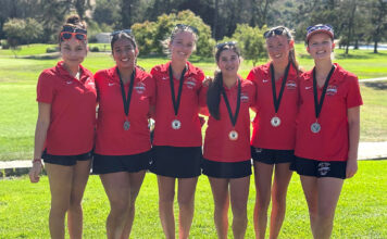 INDIVIDUAL TEAM This year’s varsity girls golf team, from left: Natalia Arreguin, Amber Dhiman, Zella Santana, Brooklyn Viramontes, Keira Au and Siena Yeilding.